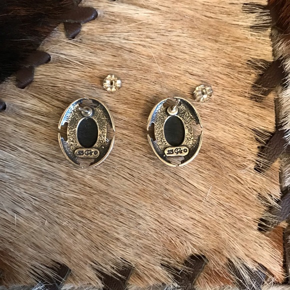 🤑NEW LISTING VINTAGE SS GEM EARRINGS - Picture 2 of 6